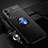 Ultra-thin Silicone Gel Soft Case Cover with Magnetic Finger Ring Stand JM3 for Oppo A93s 5G Blue and Black