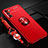 Ultra-thin Silicone Gel Soft Case Cover with Magnetic Finger Ring Stand JM3 for Oppo K9 Pro 5G Red