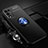 Ultra-thin Silicone Gel Soft Case Cover with Magnetic Finger Ring Stand JM3 for Realme Q3s 5G Blue and Black