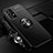 Ultra-thin Silicone Gel Soft Case Cover with Magnetic Finger Ring Stand JM3 for Samsung Galaxy A52 4G Black