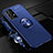 Ultra-thin Silicone Gel Soft Case Cover with Magnetic Finger Ring Stand JM3 for Samsung Galaxy A52 4G Blue