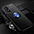 Ultra-thin Silicone Gel Soft Case Cover with Magnetic Finger Ring Stand JM3 for Samsung Galaxy A52s 5G Blue and Black