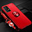 Ultra-thin Silicone Gel Soft Case Cover with Magnetic Finger Ring Stand JM3 for Samsung Galaxy A52s 5G Red and Black