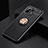 Ultra-thin Silicone Gel Soft Case Cover with Magnetic Finger Ring Stand K01 for Xiaomi Mi 11 Lite 4G Gold and Black