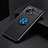 Ultra-thin Silicone Gel Soft Case Cover with Magnetic Finger Ring Stand K01 for Xiaomi Mi 11 Lite 5G NE Blue and Black