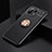 Ultra-thin Silicone Gel Soft Case Cover with Magnetic Finger Ring Stand K01 for Xiaomi Mi 11 Lite 5G NE Gold and Black