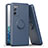 Ultra-thin Silicone Gel Soft Case Cover with Magnetic Finger Ring Stand QW1 for Samsung Galaxy S20 FE (2022) 5G Blue