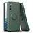 Ultra-thin Silicone Gel Soft Case Cover with Magnetic Finger Ring Stand QW1 for Samsung Galaxy S20 FE (2022) 5G Midnight Green