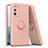 Ultra-thin Silicone Gel Soft Case Cover with Magnetic Finger Ring Stand QW1 for Samsung Galaxy S20 FE (2022) 5G Pink