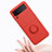 Ultra-thin Silicone Gel Soft Case Cover with Magnetic Finger Ring Stand QW1 for Samsung Galaxy Z Flip3 5G