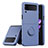 Ultra-thin Silicone Gel Soft Case Cover with Magnetic Finger Ring Stand QW1 for Samsung Galaxy Z Flip3 5G Lavender Gray