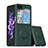 Ultra-thin Silicone Gel Soft Case Cover with Magnetic Finger Ring Stand QW1 for Samsung Galaxy Z Flip5 5G