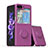 Ultra-thin Silicone Gel Soft Case Cover with Magnetic Finger Ring Stand QW1 for Samsung Galaxy Z Flip5 5G