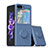 Ultra-thin Silicone Gel Soft Case Cover with Magnetic Finger Ring Stand QW1 for Samsung Galaxy Z Flip5 5G Lavender Gray