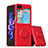 Ultra-thin Silicone Gel Soft Case Cover with Magnetic Finger Ring Stand QW1 for Samsung Galaxy Z Flip5 5G Red