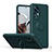 Ultra-thin Silicone Gel Soft Case Cover with Magnetic Finger Ring Stand QW1 for Xiaomi Mi 12T Pro 5G Midnight Green
