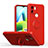 Ultra-thin Silicone Gel Soft Case Cover with Magnetic Finger Ring Stand QW1 for Xiaomi Poco C50 Red