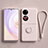 Ultra-thin Silicone Gel Soft Case Cover with Magnetic Finger Ring Stand S01 for Huawei P50 Pocket Pink