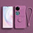 Ultra-thin Silicone Gel Soft Case Cover with Magnetic Finger Ring Stand S01 for Huawei P60 Pocket Purple