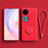 Ultra-thin Silicone Gel Soft Case Cover with Magnetic Finger Ring Stand S01 for Huawei P60 Pocket Red