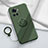 Ultra-thin Silicone Gel Soft Case Cover with Magnetic Finger Ring Stand S01 for OnePlus 10R 5G Midnight Green