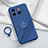 Ultra-thin Silicone Gel Soft Case Cover with Magnetic Finger Ring Stand S01 for OnePlus 10T 5G Blue