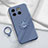 Ultra-thin Silicone Gel Soft Case Cover with Magnetic Finger Ring Stand S01 for OnePlus 10T 5G Lavender Gray