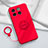 Ultra-thin Silicone Gel Soft Case Cover with Magnetic Finger Ring Stand S01 for OnePlus 10T 5G Red