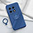 Ultra-thin Silicone Gel Soft Case Cover with Magnetic Finger Ring Stand S01 for OnePlus 11R 5G Blue