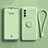 Ultra-thin Silicone Gel Soft Case Cover with Magnetic Finger Ring Stand S01 for Oppo A54 5G Matcha Green