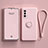 Ultra-thin Silicone Gel Soft Case Cover with Magnetic Finger Ring Stand S01 for Oppo A54 5G Pink