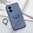 Ultra-thin Silicone Gel Soft Case Cover with Magnetic Finger Ring Stand S01 for Oppo A78 4G Lavender Gray