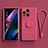 Ultra-thin Silicone Gel Soft Case Cover with Magnetic Finger Ring Stand S01 for Oppo Find X3 Pro 5G Hot Pink