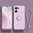 Ultra-thin Silicone Gel Soft Case Cover with Magnetic Finger Ring Stand S01 for Oppo K10 5G Clove Purple