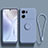 Ultra-thin Silicone Gel Soft Case Cover with Magnetic Finger Ring Stand S01 for Oppo K10 5G Lavender Gray