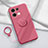 Ultra-thin Silicone Gel Soft Case Cover with Magnetic Finger Ring Stand S01 for Oppo Reno8 Pro+ Plus 5G Hot Pink