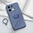 Ultra-thin Silicone Gel Soft Case Cover with Magnetic Finger Ring Stand S01 for Oppo Reno9 Pro+ Plus 5G Lavender Gray