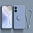 Ultra-thin Silicone Gel Soft Case Cover with Magnetic Finger Ring Stand S01 for Realme 10 Pro+ Plus 5G Lavender Gray