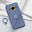 Ultra-thin Silicone Gel Soft Case Cover with Magnetic Finger Ring Stand S01 for Realme 11 Pro 5G Lavender Gray