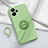 Ultra-thin Silicone Gel Soft Case Cover with Magnetic Finger Ring Stand S01 for Realme 9i 5G Green