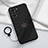 Ultra-thin Silicone Gel Soft Case Cover with Magnetic Finger Ring Stand S01 for Realme Q5x 5G Black