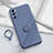 Ultra-thin Silicone Gel Soft Case Cover with Magnetic Finger Ring Stand S01 for Samsung Galaxy S20 FE (2022) 5G Lavender Gray