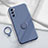 Ultra-thin Silicone Gel Soft Case Cover with Magnetic Finger Ring Stand S01 for Samsung Galaxy S20 FE 4G Lavender Gray