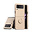 Ultra-thin Silicone Gel Soft Case Cover with Magnetic Finger Ring Stand S01 for Samsung Galaxy Z Flip3 5G Gold