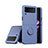 Ultra-thin Silicone Gel Soft Case Cover with Magnetic Finger Ring Stand S01 for Samsung Galaxy Z Flip3 5G Lavender Gray