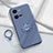 Ultra-thin Silicone Gel Soft Case Cover with Magnetic Finger Ring Stand S01 for Vivo iQOO 10 Pro 5G Lavender Gray