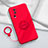 Ultra-thin Silicone Gel Soft Case Cover with Magnetic Finger Ring Stand S01 for Vivo iQOO Neo7 5G Red