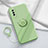 Ultra-thin Silicone Gel Soft Case Cover with Magnetic Finger Ring Stand S01 for Vivo iQOO U1 Green