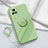 Ultra-thin Silicone Gel Soft Case Cover with Magnetic Finger Ring Stand S01 for Vivo iQOO U3 5G Green