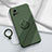 Ultra-thin Silicone Gel Soft Case Cover with Magnetic Finger Ring Stand S01 for Vivo iQOO U3 5G Midnight Green